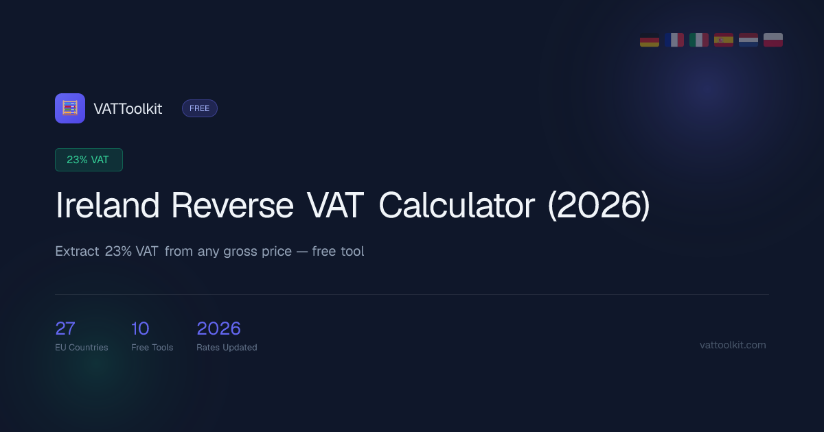 Ireland Reverse VAT Calculator (2026) | VATToolkit