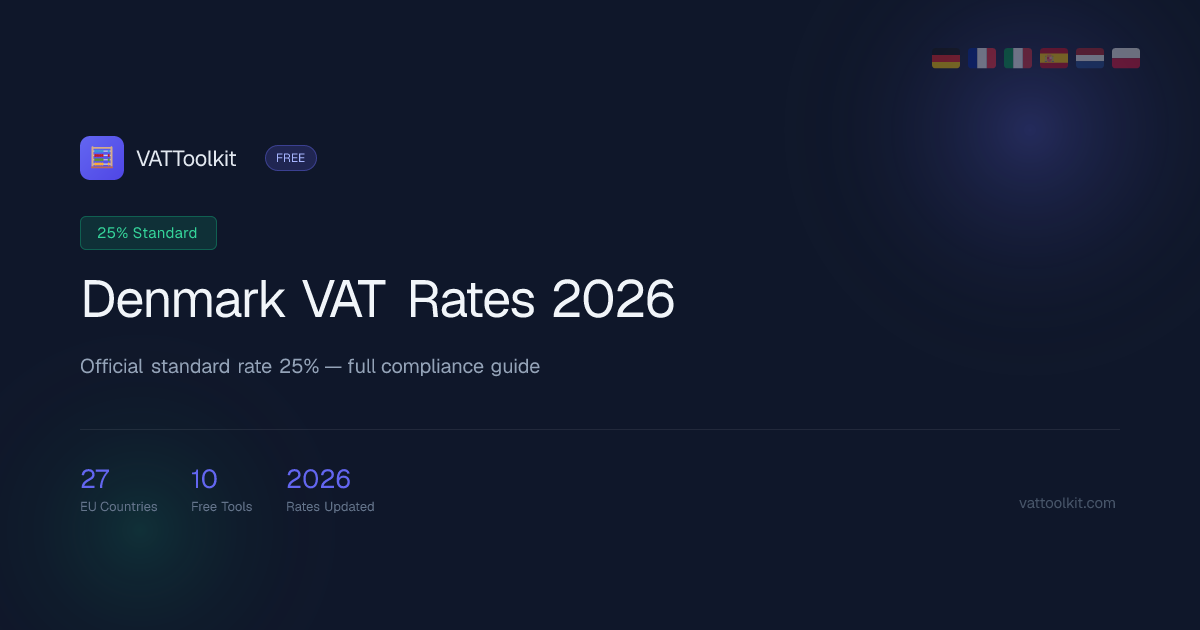 Denmark VAT Rates 2026 — Official 25% Guide | VATToolkit